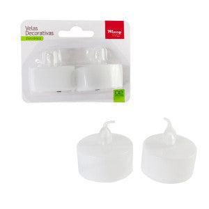 02 Velas Decorativas de LED Branco Quente Enfeites e Decoração da Casa