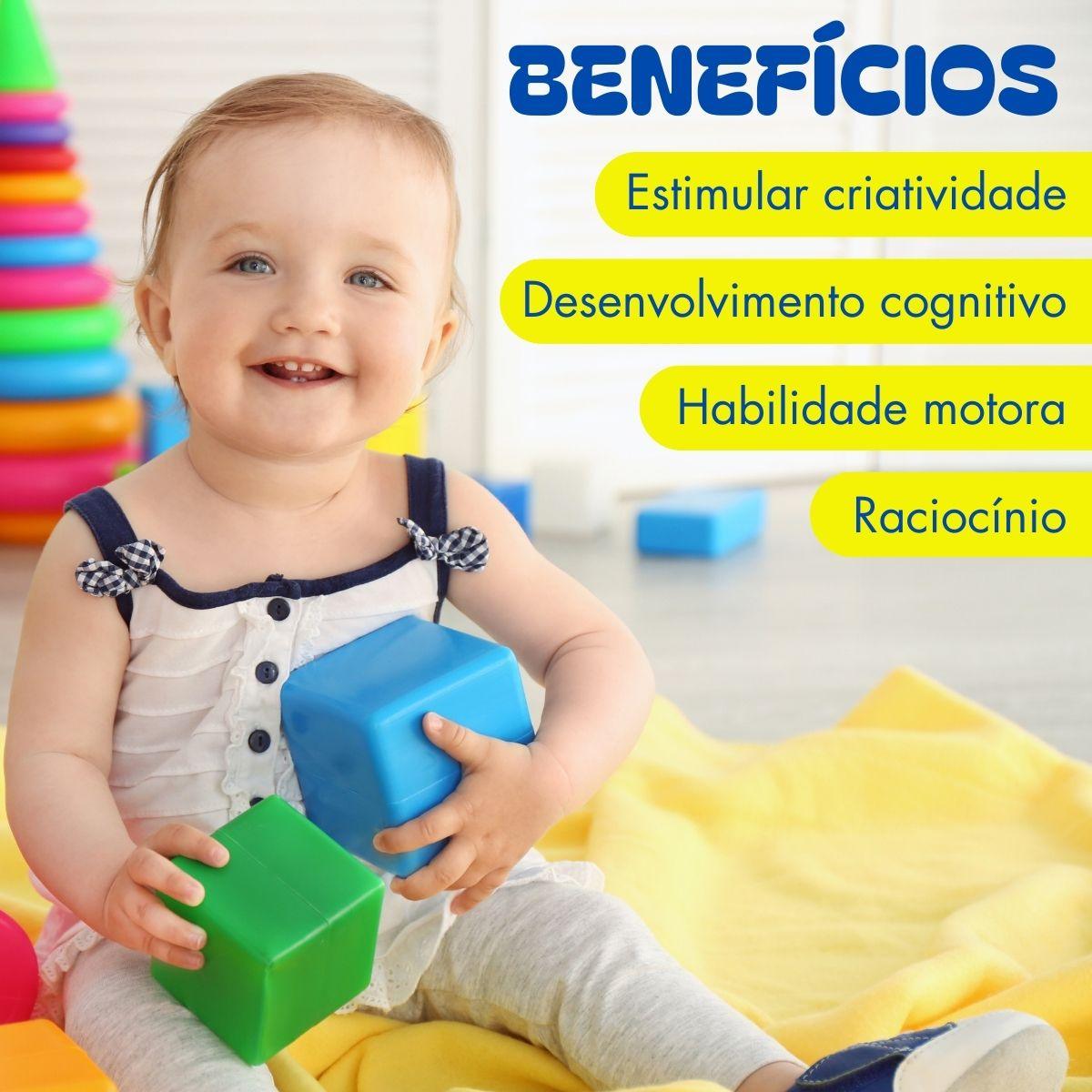 Brinquedo Mesa Didática Colorida Interativa 7 Atividades Mesinha Com Blocos Encaixar Bebes Infantil