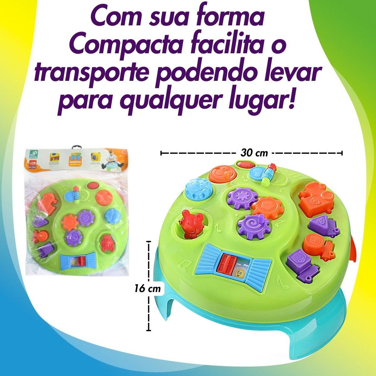 Brinquedo Mesa Didática Colorida Interativa 7 Atividades Mesinha Com Blocos Encaixar Bebes Infantil