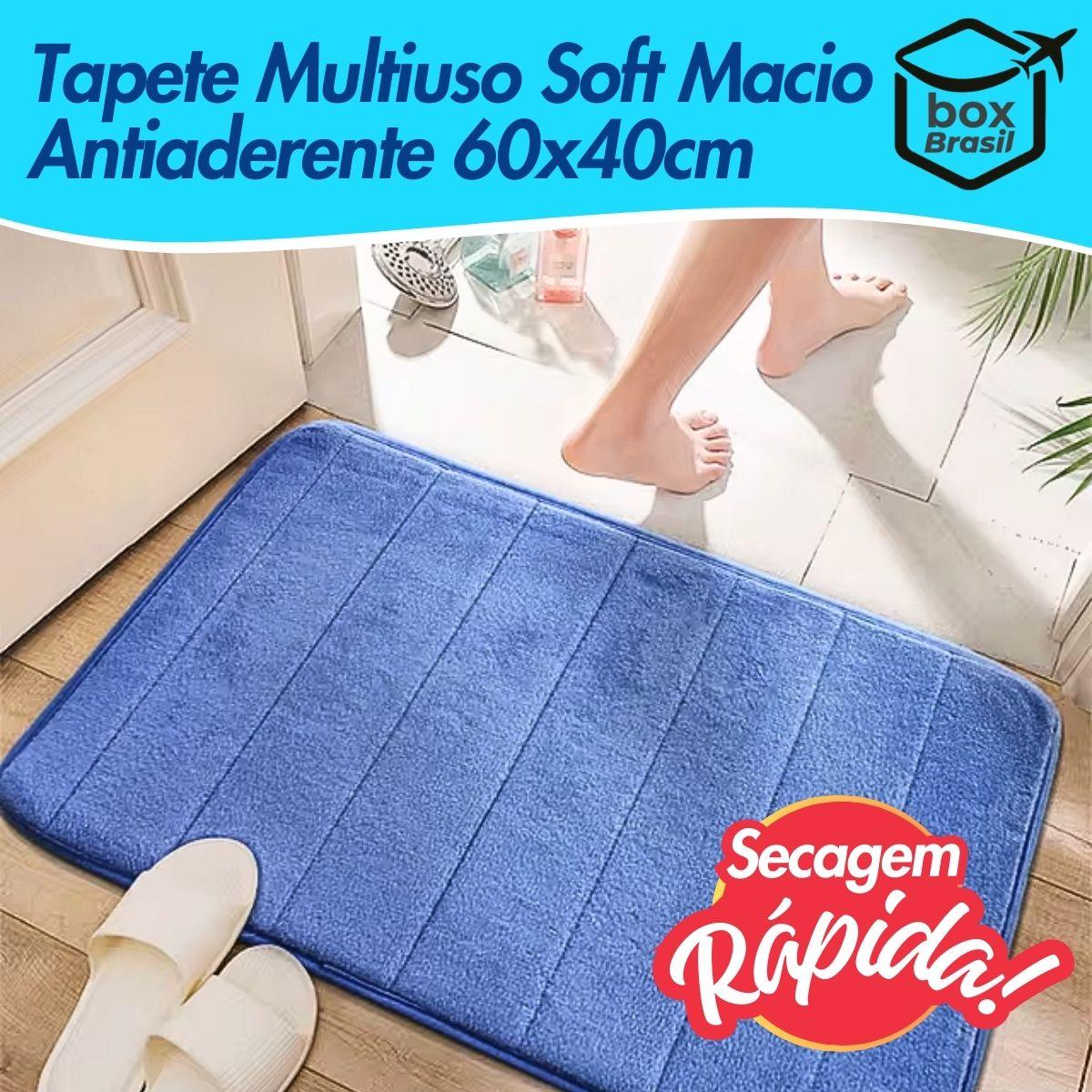 Tapete Antiderrapante Banheiro Lavabo Lavanderia Cozinha Escritório Secagem Rápida 60x40cm Soft